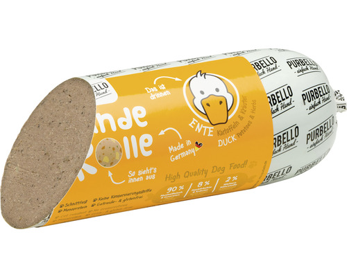 PurBello rouleau pour chien au canard, pommes de terre et herbes