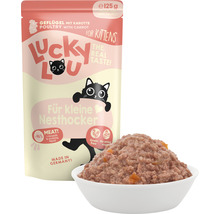 Lucky Lou nourriture pour chatons volaille et carotte en sachet et bol