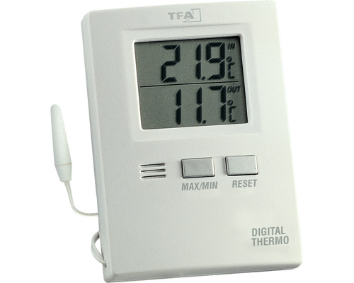 Thermomètre intérieur/extérieur numérique TFA pile incl.-0