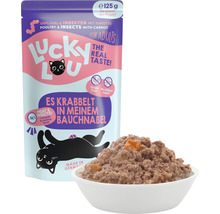 Lucky Lou nourriture pour chat volaille et insectes à la carotte