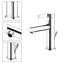 Robinet de lavabo en métal chromé avec levier et logo Keuco