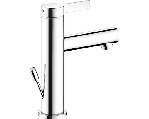 Mitigeur monocommande chromé brillant avec garniture de vidange pour lavabo
