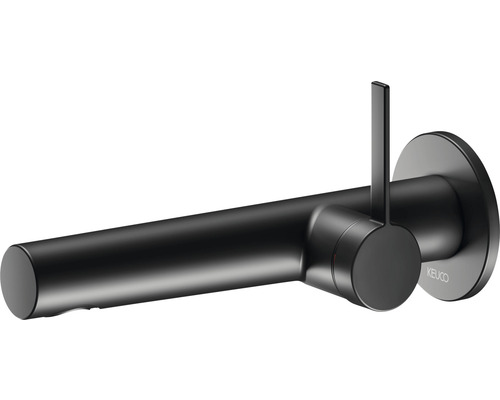 Robinet de lavabo mural noir