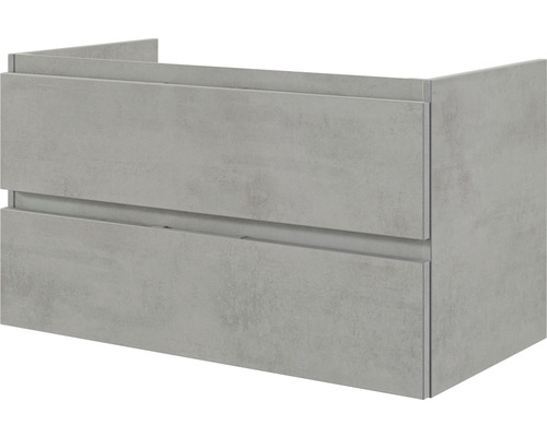 Waschbeckenunterschrank mit zwei Schubladen im Betonlook