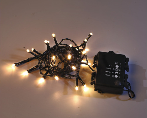 Guirlande lumineuse Lafiora 24 LED 2,3 m + 0,5 cm couleur d'éclairage blanc chaud avec minuterie et variateur
