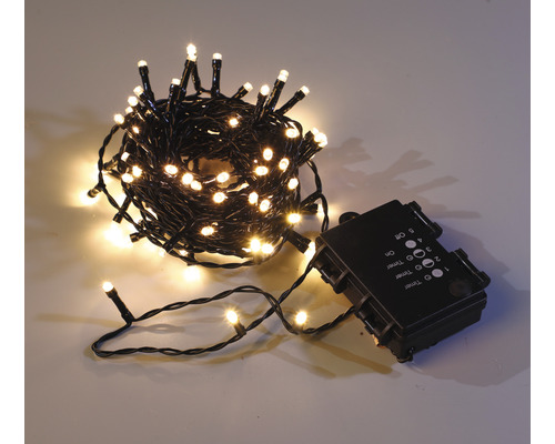 Guirlande lumineuse Lafiora 9,5 m + alimentation 10 m 96 LED couleur d'éclairage blanc chaud avec minuterie et variateur