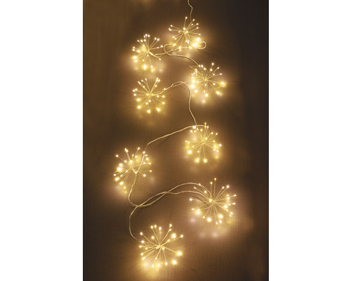 Guirlande lumineuse avec lumières LED blanc chaud en forme d''étoile