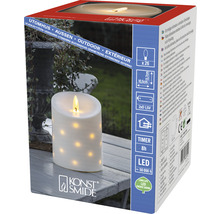 Bougie LED en cire véritable Konstsmide avec minuterie pour l''extérieur dans l''emballage