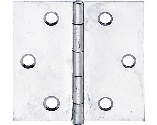 Charnière carrée avec tige en acier inoxydable rivetée 51 x 51 mm acier inoxydable Charnière de porte en métal avec six trous de vis