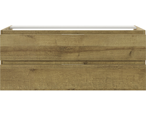 Meuble sous-vasque avec deux tiroirs au design bois