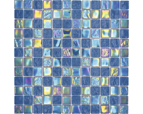Glasmosaik CM S363 Quadrat Crystal mix Shell AZURE 25, 30,4x30,4cm