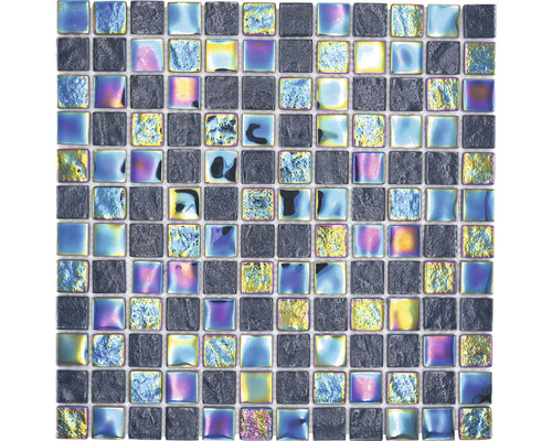 Mosaïque de verre CM S265 carré Crystal mix Shell SAPHIRE 25, 30,4x30,4cm