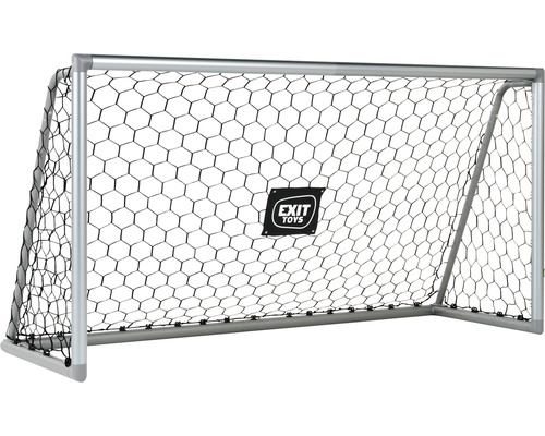 Fussballtor mit Netz und silberfarbenem Rahmen