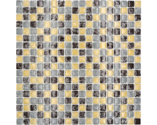 Mosaïque en verre XIC 1088 carré Crystal mix blue/beige/brown 30x30cm