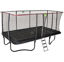 Rechteckiges Gartentrampolin mit Sicherheitsnetz und Leiter