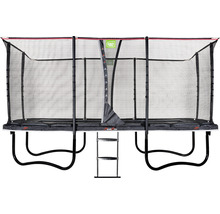 Rechteckiges Gartentrampolin mit Sicherheitsnetz und Leiter