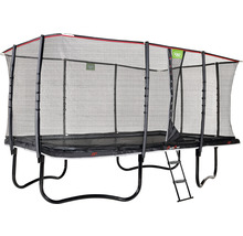 Rechteckiges Gartentrampolin mit Sicherheitsnetz und Leiter