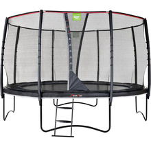 Trampoline de jardin noir avec filet de sécurité et échelle