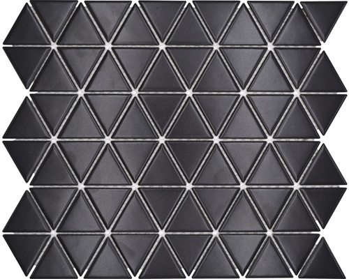 Mosaïque céramique CG TR 49 triangulaire uni noir mat 25,2x29,1cm