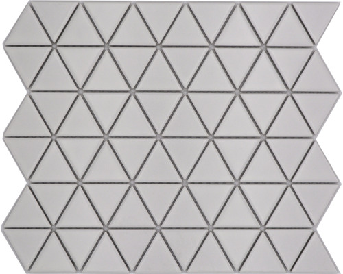 Mosaïque céramique CG TR 41 triangulaire uni blanc mat 25,2x29,1cm