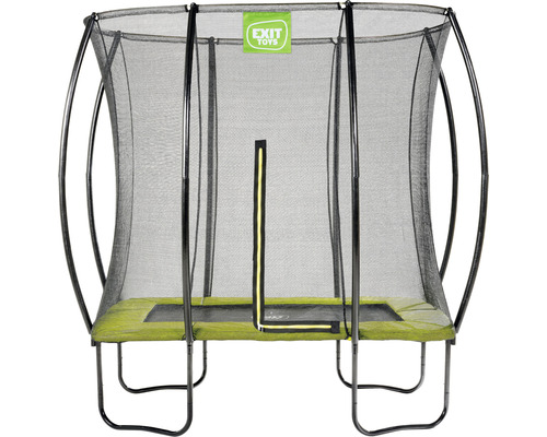 EXIT Silhouette Trampolin mit Sicherheitsnetz 254 x 153 cm grün Rechteckiges Gartentrampolin mit Sicherheitsnetz