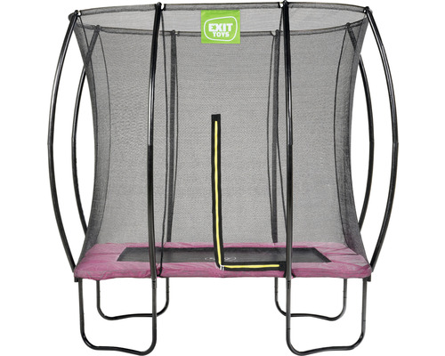 EXIT Silhouette Trampolin mit Sicherheitsnetz 254 x 153 cm rosa Rechteckiges Gartentrampolin mit Sicherheitsnetz