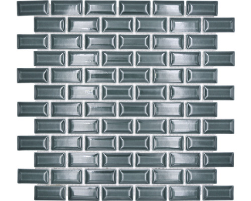 Keramikmosaik CBG 116 Brick Bond Diamond uni grün 30x30cm Mosaikfliese im rechteckigen Format