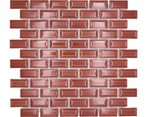 Mosaïque céramique CBR 112 Brick Bond Diamond uni rouge 30x30cm