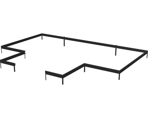 Fundament Juliana Orangerie 21,5 m² 583 x 296 cm schwarz Hochbeet in U-Form mit Stützpfosten.