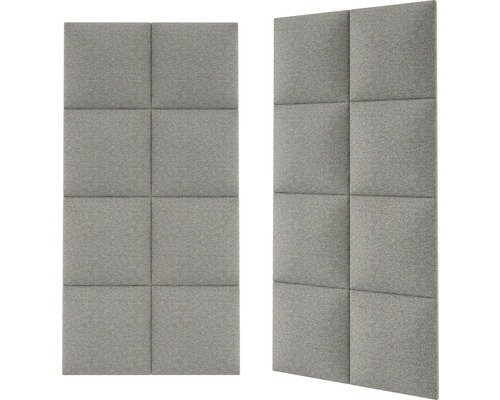 Zwei Schallschutzpaneele mit quadratischer Musterung