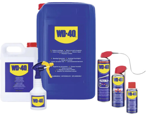 Huile multifonctionnelle WD-40 dans différents récipients