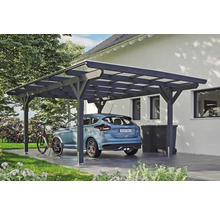 Carport Skanholz Odenwald avec ancrage pour poteaux 428 x 648 cm ardoise