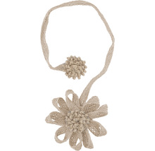 Embrasse de rideau décorative en fibres naturelles avec fleur et boule