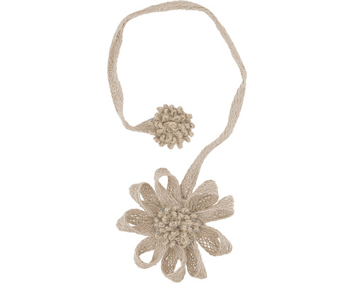 Embrasse de rideau décorative en fibres naturelles avec fleur et boule