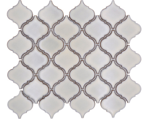 Mosaïque céramique CLP 5AW Florentiner uni blanc antique brillant 29,3x24,5cm