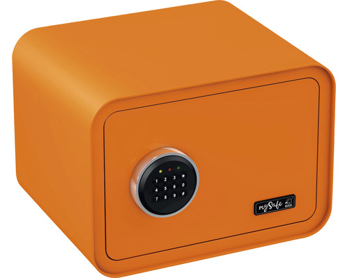Coffre-fort à poser Basi mySafe 350 orange avec serrure électronique