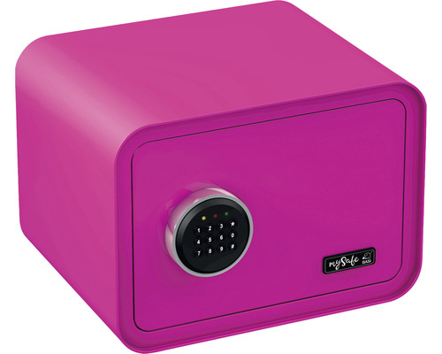Coffre-fort à poser Basi mySafe 350 rose vif avec serrure électronique