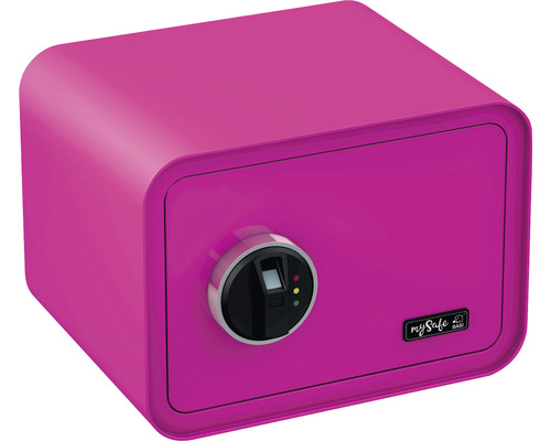 Coffre-fort à poser Basi mySafe 350 rose vif avec serrure électronique et empreinte