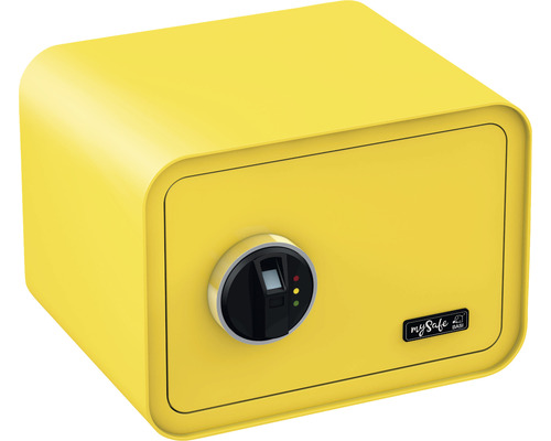 Coffre-fort à poser Basi mySafe 350 jaune avec serrure électronique et empreinte