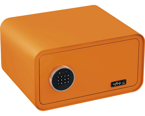 Coffre-fort à poser Basi mySafe 430 orange avec serrure électronique