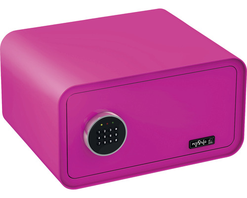 Coffre-fort à poser Basi mySafe 430 rose vif avec serrure électronique