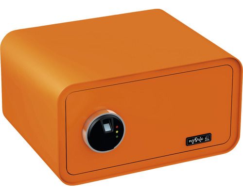 Coffre-fort à poser Basi mySafe 430 orange avec serrure électronique et empreinte