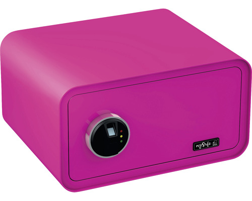 Coffre-fort à poser Basi mySafe 430 rose vif avec serrure électronique et empreinte