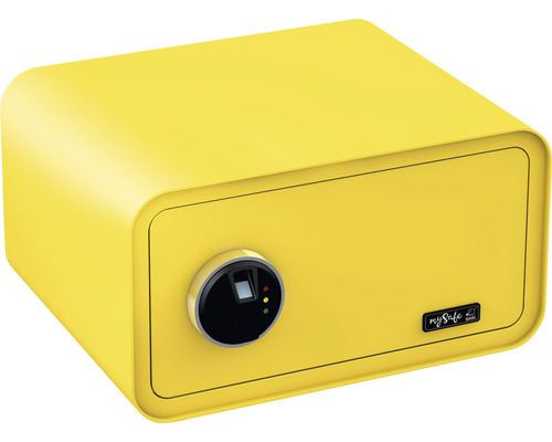 Coffre-fort à poser Basi mySafe 430 jaune avec serrure électronique et empreinte