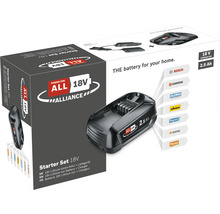 Power for All Kit de démarrage de batterie 18 volts avec chargeur et batterie lithium-ion de 2,5 ampères-heures