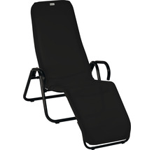 Chaise longue de jardin noire avec accoudoirs