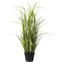 Herbe artificielle en pot noir