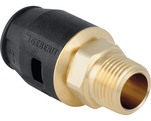 Raccord de transition GEBERIT PushFit laiton 25 mm x 1 pouce FE 652.553.00.1 Geberit raccord de transition en laiton et plastique