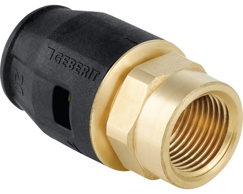Pièce de transition GEBERIT PushFit laiton 25 mm x 3/4 pouce FI 652.562.00.1 Geberit raccord de transition en laiton et plastique