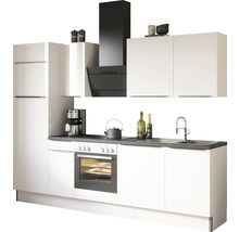 Optifit Küchenzeile mit Geräten Arvid986 270 cm weiß glänzend zerlegt Variante reversibel KCAV 2728E-8+